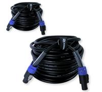 PD Connex 2x CX26-20 Heavy Duty Locking Speaker Cable NL2 to NL2-20m | 10mm jacket, 2-pole locking connectors, wired 1+ positive, 1- negative