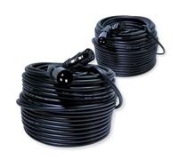 PD Connex 2x CX35-6 Balanced XLR Mic PA Cable Male/Female - Black 30m | 3-pin metal connectors, 6mm flexible jacket, FOH and large stage coverage