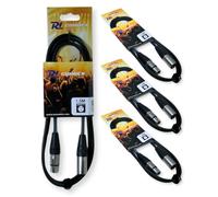 PD Connex 4x CX100-1 3-Pin XLR DMX Lighting Cable - Male/Female 1.5m | Metal connectors, flexible PVC jacket, cable tie included, compact rig use