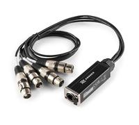 PD Connex 4x Female 3-Pin XLR to RJ45 Ethernet Audio Loom Snake Cable - 0.7m, Numbered Connectors, Plug-and-Play, Stagebox Multicore Cable for Audio, DMX, AES/EBU Signals, Robust Aluminium