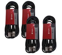 PD Connex 4x Skytec XLR Male To XLR Female Microphone Cables 6m