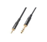Power Dynamics Connex Stereo Jack Cable - 3.5mm to 6.3mm Audio Cable, 1.5m, Metal Connectors, Perfect for PA Systems, Studio and Live Events, 3.5 mm Audio Cable