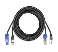 PD Connex CX11-10 PowerCon Cable 10m, Combi Cable for Power and 5-Pin DMX, XLR Female & PowerCON A to Male B, Daisy-Chaining DMX Lighting Fixture, Durable Professional Stage Use