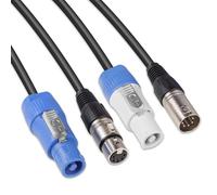 PD Connex CX11-15 Combi Cable - 15m PowerCON Cable with 5-Pin DMX, Power & Signal in One, XLR Female/PowerCON A to XLR Male/PowerCON B, Ideal for Daisy-Chaining Stage & Event Lighting