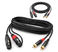 PD Connex CX68-6 Twin XLR to RCA Cable 6m Pair OFC Audio Signal Lead, Dual Audio Signal Cable Set, Dual XLR Female to 2x RCA Male, flexible OFC stereo interconnect for Hi-Fi, DJ and studio use