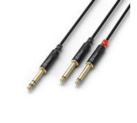 PD Connex CX76-09 Twin 6.3 Mono - 6.3 Stereo Jack Audio Signal Cable 0.9m