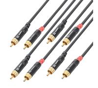 PD Connex Power Dynamics CX94-1 2x RCA Male to 2x RCA Male Phono Audio Cable Set 1m - Professional OFC Flexible Lead with Metal Connectors & Cable Tie Included - Pair