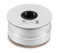 PD Connex RX10W White Double Insulated Ceiling Speaker Cable 2-Core 2x1.5mm^2 on 50m Reel - Heavy Duty Indoor & Outdoor Speaker Wire for 100V Audio Installations