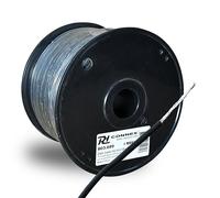 PD Connex RX52 DMX Signal Cable Reel 100m - Professional 4mm Black XLR Lighting Cable Roll for DJ, Disco, Stage Equipment