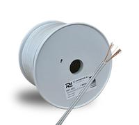 PD Connex Speaker Cable 0.75mm White 100m Reel - Flexible Audio Installation Wire for Stereo Systems and Commercial Sound Setups, 24x0.2mm Conductors, Polarity Line Indicator