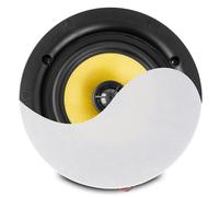 Power Dynamics PD KVCS6 6.5" ceiling speaker coaxial with tiltable silk dome tweeter, premium hi-fi sound, passive flush mount, 2-way installed speaker, slim white grille, home audio