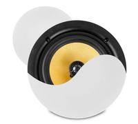 PD KVCS8 8" Coaxial Ceiling Speakers Pair, Passive HiFi Flush Mount, Tiltable Silk Dome Tweeter, Magnetic Grille, 140° Dispersion, IP44, 40W RMS - Home Audio Installed Sound Solution, White