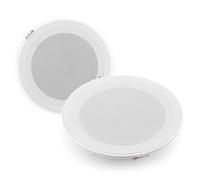 Power Dynamics MSLP50 5-Inch Marine Waterproof Ceiling Speakers Pair - IPX5 Bathroom & Kitchen Ceiling Speaker Set with Aluminium Grille and Low-Profile Rimless Design