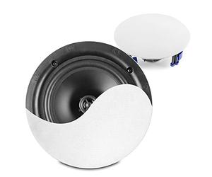 PD NCBT8 Wireless Bluetooth Ceiling Speaker System, 8 Inch, Active 2-Speaker Set with Built-in Amplifier, Bluetooth 5.0, AUX Line-In, Easy Install, Immersive Home Audio, 80W RMS, Coaxial, White