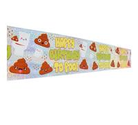 PD Outlet Emoji Poo Disposable Table Decorations - Fun and Festive Party Supplies - Perfect for Birthdays and Celebrations (Banner)