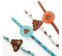 PD Outlet Emoji Poo Disposable Table Decorations - Fun and Festive Party Supplies - Perfect for Birthdays and Celebrations (20 Straws)