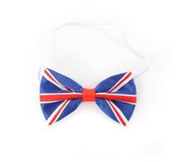 PD Outlet Union Jack Bow Tie on Elastic - Patriotic Costume Accessory - Perfect for British Themed Events and Celebrations (Satin)