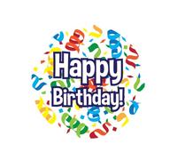 PD-Party 7028418 Party Coasters - Happy Birthday, Multicolor, Cardboard, 10cm Length x 10cm Width x 0.3cm Height