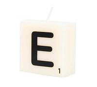 PD-Party 7040015 Letter Candle | Party | Decorations | Ambience - E, Cream/Black, 4cm Length x 4cm Width x 2cm Height