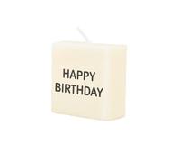 PD-Party 7040058 Letter Candle | Party | Decorations | Ambience - Happy Birthday, Cream/Black, 4cm Length x 4cm Width x 2cm Height