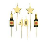 PD-Party 7050016 Birthday Celebration Decorative Cake Candles - 40 Years, Golden, 1cm Length x 3cm Width x 9cm Height