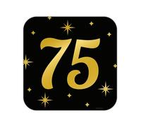 PD-Party - 75th sign/window decoration for 75th birthday - birthday decoration - anniversary decoration - black gold decoration - party decoration - birthday party - birthday decoration - 50x50 cm