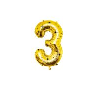 PD-Party Balloon Number 3 Black Gold - 84 cm - Numbers Foil Balloon Birthday Black Gold 3 Years Helium Balloon for Birthday Children Boys Girls Number Balloon Anniversary Decoration Number Balloon