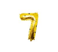 PD-Party Balloon Number 7 Black Gold - 84 cm - Numbers Foil Balloon Birthday Black Gold 7 Years Helium Balloon for Birthday Children Boys Girls Number Balloon Anniversary Decoration Number Balloon