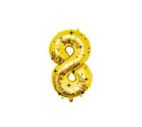 PD-Party Balloon Number 8 Black Gold - 84 cm - Numbers Foil Balloon Birthday Black Gold 8 Years Helium Balloon for Birthday Children Boys Girls Number Balloon Anniversary Decoration Number Balloon