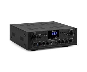 PD PV220BT 2-Channel Audio Amplifier with Bluetooth, USB, FM Radio, Multi-Room Zone Control, Optical & Coaxial Inputs, Mic Inputs, MP3 Playback - 2x 100W Stereo Amp