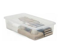 PD -Set of 3 43L Clear Under Bed Storage Box with Lid - Plastic Stackable & Nestable Slim Container - Strong Lightweight Space Saving Solution - Multipurpose Organiser for Home Storage