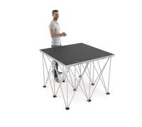 PD X-Lite750 1m x 1m Portable Stage Platform with 80cm Folding Riser, Modular Anti-Slip Deck, Lightweight Aluminium, Indoor Outdoor Performance System