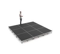 PD X-Lite750 3m x 3m Portable Stage Platform Riser System, 20cm Height, Modular Lightweight Aluminium Staging with Anti-Slip Surface, Foldable Legs, Quick Assembly for Events, Performances, Displays