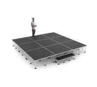 PD X-Lite750 3m x 3m Portable Stage System - 40cm High Modular Aluminium Performance Platform with Slip-Resistant Surface, Secure Step & Fast Assembly for Indoor or Outdoor Events