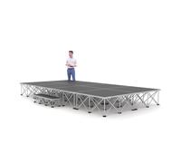 PD X-Lite750 4m x 2m x 40cm portable stage platform system with step, modular lightweight aluminium stage riser, anti-slip surface, 8 deck design, 750kg/m² load, for events, easy assembly