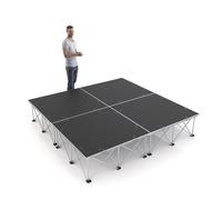 PD X-Lite750 modular stage platform 2m x 2m with 40cm riser, lightweight and portable concert stage solution for outdoor or indoor events, non-slip waterproof decking, rapid folding aluminium risers