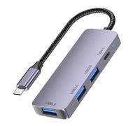 PD100W Charging 2xUSB2.0 USB3.0 USB 5GBPS 1 USB Hub 4 Inch USB Hub for Laptop Desktop and Mobile Devices