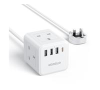 PD20W Extension Lead with 4 USB Slots, 4 Way (13A/3250W) Multi Plug Extension Cable with Child Safety UK Desktop Power Extension Socket,1.5M Extension Cords for Home Dorm Office