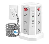 PD20W USB C Surge Protector Power Strip, 6ft Long Extension Cord