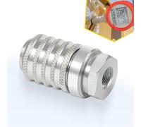 PD222 Series PD Steel Test Port and Diagnostic Equipment Quick Coupler with Female Pipe Thread, 1/8" Body Size, 1/8"-27 NPTF Thread Size, 1.67" Length