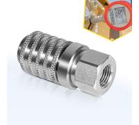 PD242 Series PD Steel Test Port and Diagnostic Equipment Quick Coupler with Female Pipe Thread, 1/8" Body Size, 1/4"-18 NPTF Thread Size, 2.12" Length