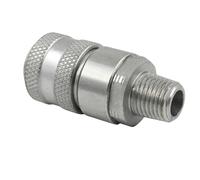 PD243 Series PD Steel Test Port and Diagnostic Equipment Quick Coupler with Female Pipe Thread, 1/8" Body Size, 1/4"-18 NPTF Thread Size, 2.1" Length