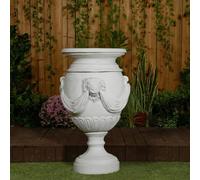 PDA Extremely Large Draped Lion Head Garden Urn