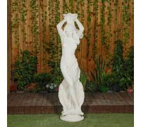 PDA Large White Stone Lady Statue holding Shell Water Feature