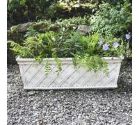 PDA Large Wicker Design White Stone Trough