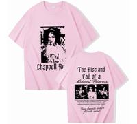 Pdaidou Chappell Roan Tour 2025 T Shirt Unisex Short Sleeved Sweatshirt Hip Hop Summer Fashion Short-Sleeved Cotton T-Shirt-Pink||l