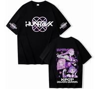 Pdaidou T Shirt Kpop Cartoon Print Demon Hunters Merch Short Sleeve Men Women Summer Cotton Short Sleeve Sweatshirt Fashion Casual Top-Black||3X_l