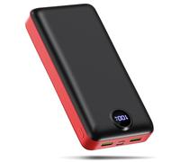 PDBEST Power Bank 50000mAh 22.5W Fast Charge 3-in-1 Cable Battery Pack | 3 Outputs 2 Inputs Large Capacity Portable Charger LED Display for iPad Android iPhone Red