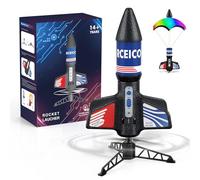 PDBEST Rocket Launcher for Kids with Parachute, Flight Altitude 200 Feet, Ultra-high Motorized Air Rocket Launch for Ages 8 to14 Birthday Gift for Kid Girl and Boys Blue