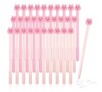 PDCTACST 30 PCS Cute Cartoon Animal Novelty Gel Ink Pens 0.5 mm Kawaii Pink Pig Black Fine Point Writing Neutral Pens Creative Stationery for Student Kids Teachers School Office Home
